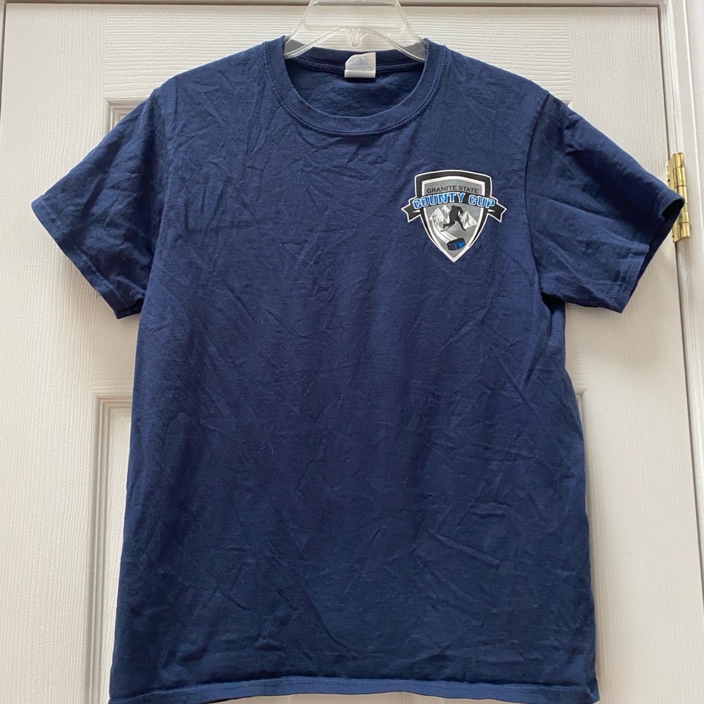 3/$15 - Granite State County Cup Navy Blue Hockey Tee, Size Youth XL
